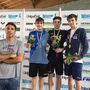 Il podio dei 3000 metri con al centro Michele Sassi